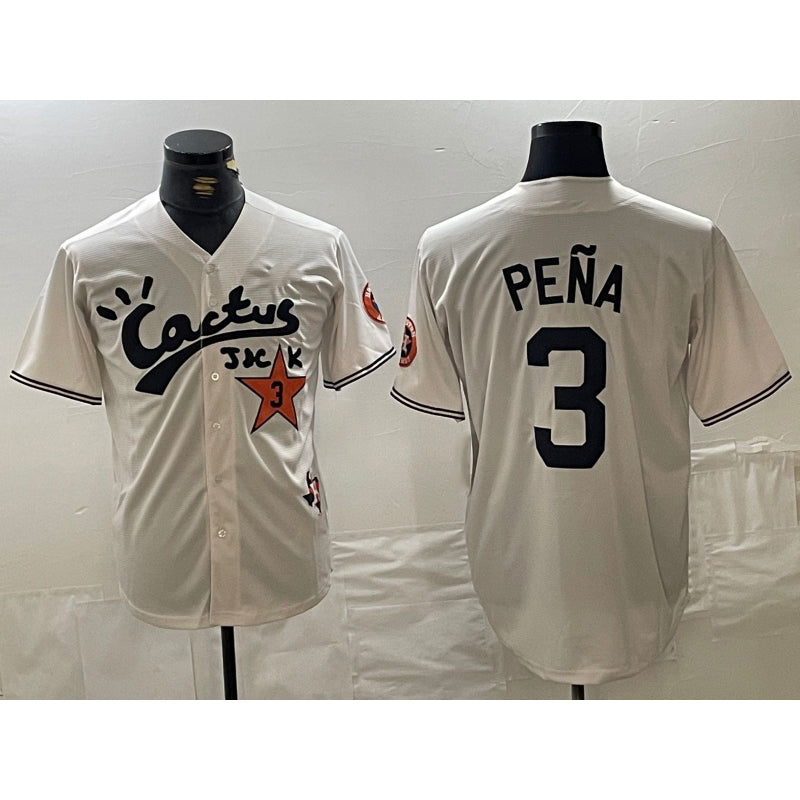 Houston Astros #3 Jeremy Pena Cream Cactus Jack Vapor Premier Stitched Baseball Jersey