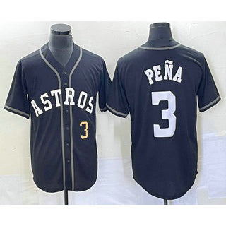 Houston Astros #3 Jeremy Pena Number Black Cool Base Stitched Baseball Jersey