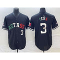 Houston Astros #3 Jeremy Pena Number Mexico Black Cool Base Stitched Baseball Jersey