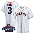 Houston Astros #3 Jeremy Pena White 2022 World Series Champions Cool Base Stitched Baseball Jersey