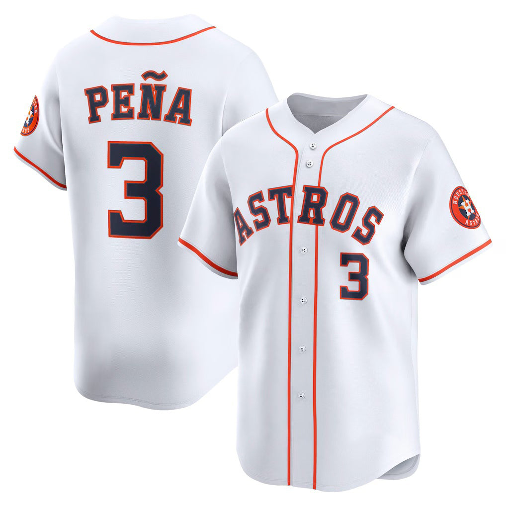 Houston Astros #3 Jeremy Peña White Home Limited Player Baseball Jersey