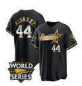 Houston Astros #44 Yordan Alvarez Black Gold 2022 World Series Stitched Baseball Jersey