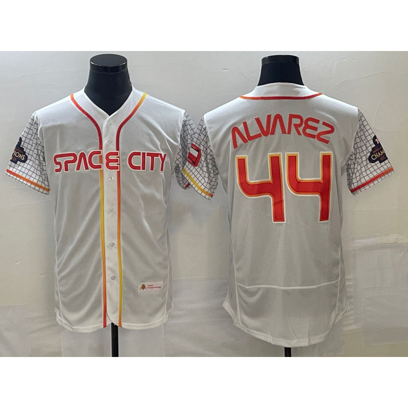 Houston Astros #44 Yordan Alvarez Number White 2023 City Connect Flex Base Stitched Baseball Jersey