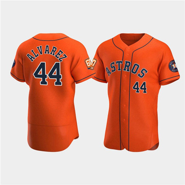 Houston Astros #44 Yordan Alvarez Orange 60th Anniversary Flex Base Stitched Baseball Jersey