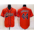 Houston Astros #44 Yordan Alvarez Orange With Patch Cool Base Stitched Baseball Jersey