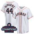 Houston Astros #44 Yordan Alvarez White 2022 World Series Champions Home Stitched Baseball Jersey