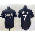 Kansas City Royals #7 Bobby Witt Jr. Black 'Gothic Crown Edition' Vapor Premier Limited Stitched Baseball Jersey