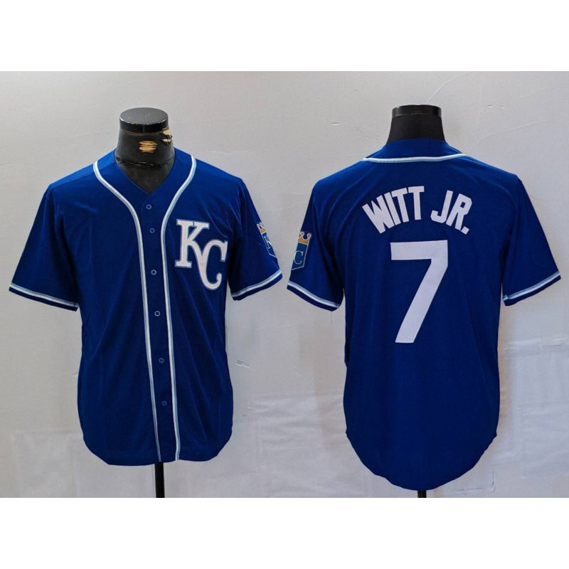 Kansas City Royals #7 Bobby Witt Jr Royal Cool Base Stitched Baseball Jersey