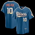 Milwaukee Brewers #10 Sal Frelick Mineral Blue 2026 City Connect Stadium Baseball Jersey