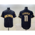 Milwaukee Brewers #11 Jackson Chourio Black Gold With Home Patch Limited Stitched Baseball Jersey