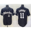 Milwaukee Brewers #11 Jackson Chourio Black 'Gothic 414 Shadows Edition' Vapor Premier Limited Stitched Baseball Jersey