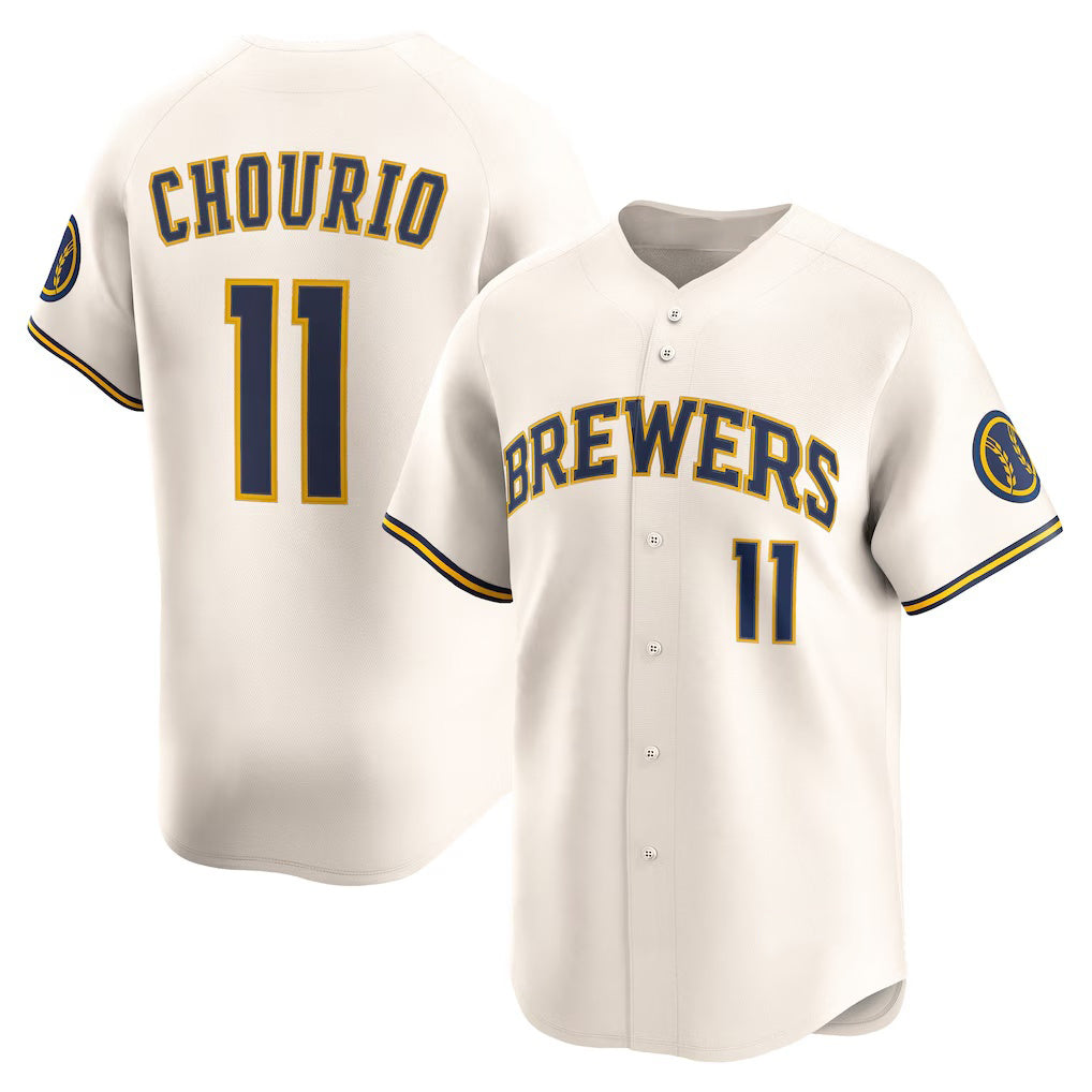 Milwaukee Brewers #11 Jackson Chourio Cream Home Limited Baseball Jersey