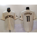 Milwaukee Brewers #11 Jackson Chourio Cream Stitched Cool Baseball Jersey