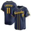 Milwaukee Brewers #11 Jackson Chourio Navy Alternate 2 Limited Baseball Jersey