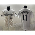Milwaukee Brewers #11 Jackson Chourio White 'Gothic 414 Shadows Edition' Vapor Premier Limited Stitched Baseball Jersey