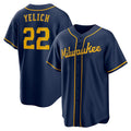 Milwaukee Brewers #22 Christian Yelich Navy Alternate 2 Replica Baseball Jersey