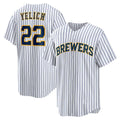 Milwaukee Brewers #22 Christian Yelich White Alternate Replica Player Baseball Jersey