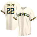 Milwaukee Brewers #22 Christian Yelich White Home Replica Baseball Jersey