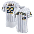 Milwaukee Brewers #22 Christian Yelich White Team Alternate Authentic Player Baseball Jersey