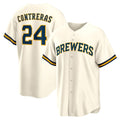 Milwaukee Brewers #24 William Contreras Cream Home Replica Baseball Jersey