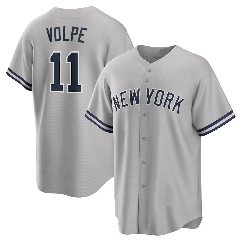 New York Yankees #11 Anthony Volpe Gray Road Replica Baseball Jersey