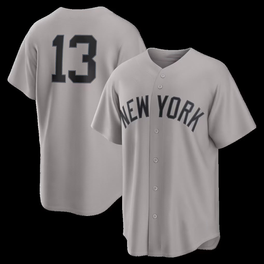 New York Yankees #13 Jazz Chisholm Jr. Gray Road Replica Baseball Jersey