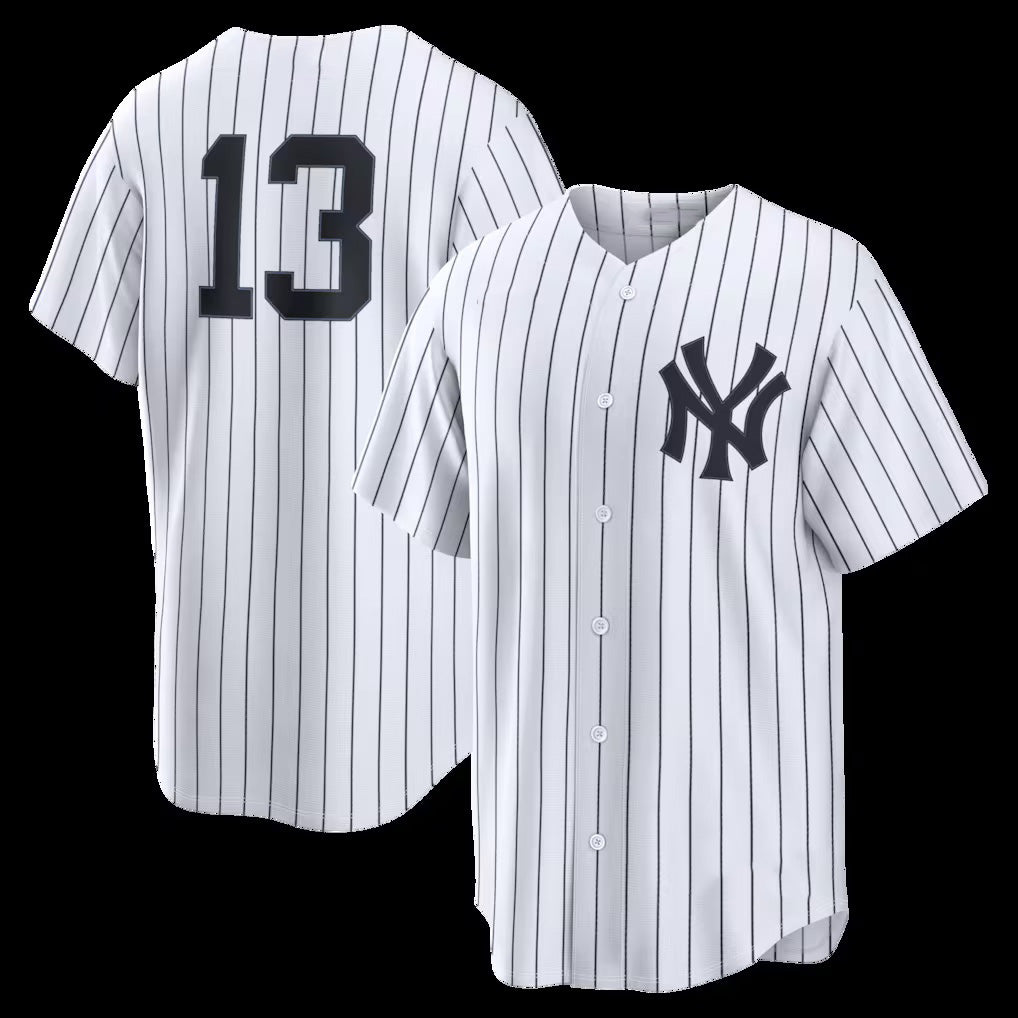 New York Yankees #13 Jazz Chisholm Jr. White Home Replica Baseball Jersey