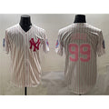 New York Yankees #99 Aaron Judge Pink With Patch Limited Stitched Baseball Jersey