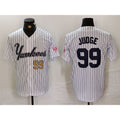 New York Yankees #99 Aaron Judge White Pinstripe Fashion Cool Baseball Jersey