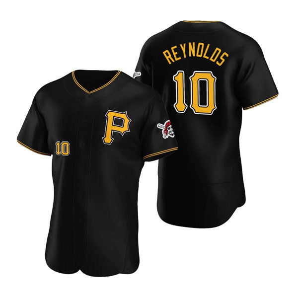 Pittsburgh Pirates #10 Bryan Reynolds Black Alternate Team Logo P Flex Baseball Jersey