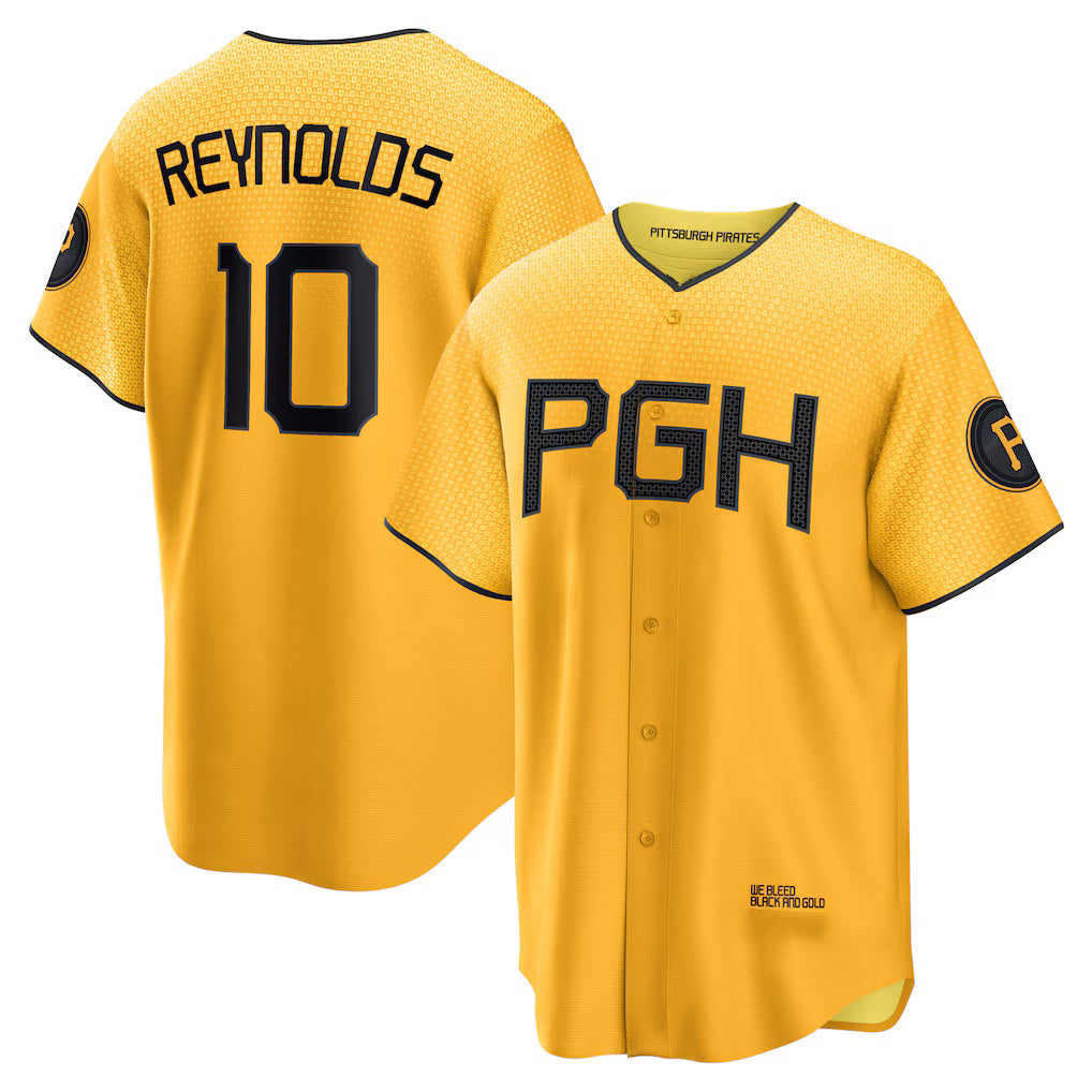 Pittsburgh Pirates #10 Bryan Reynolds Gold City Connect Replica Player Baseball Jersey