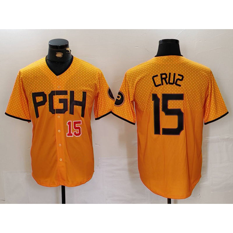 Pittsburgh Pirates #15 Oneil Cruz Yellow 2023 City Connect Stitched Baseball Jersey