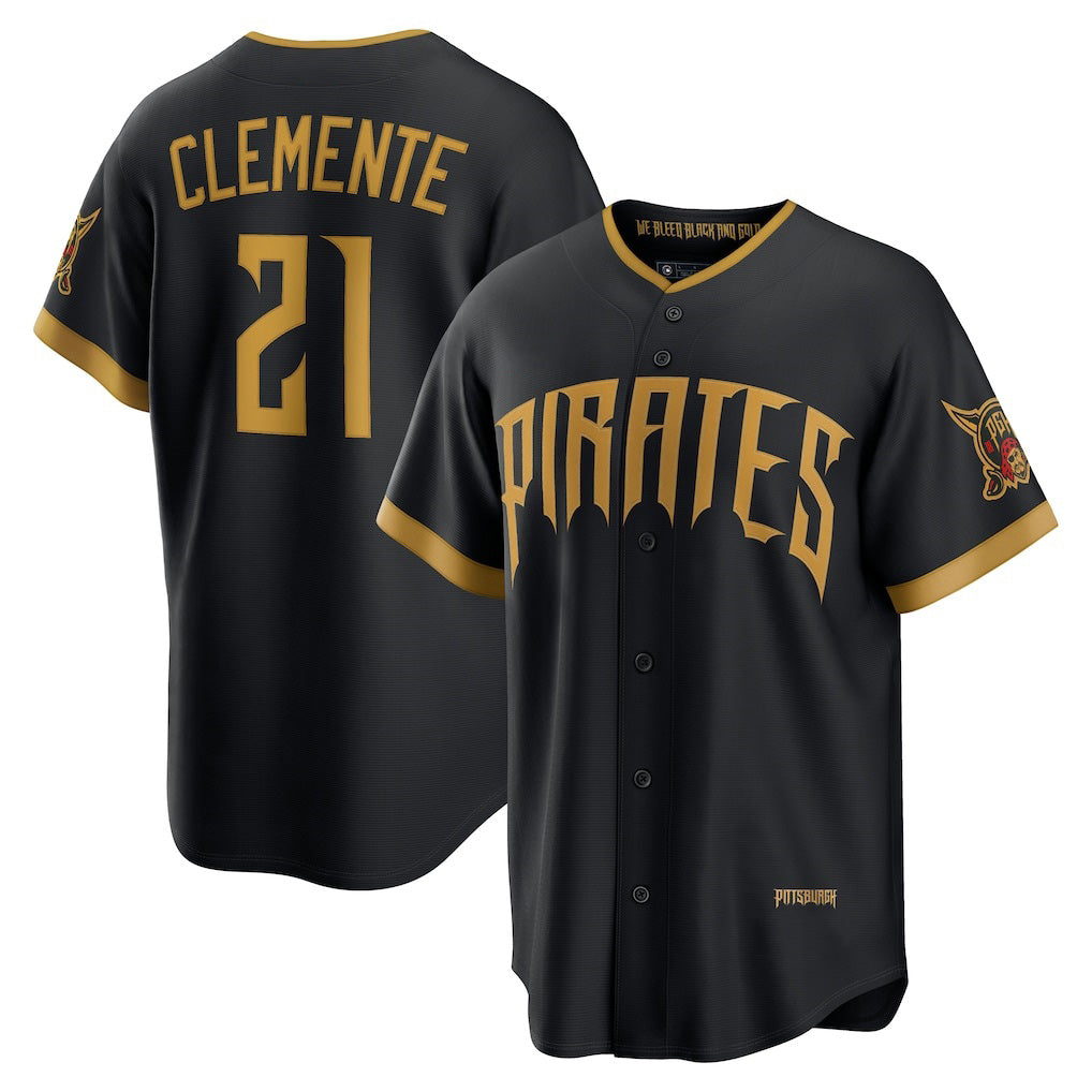 Pittsburgh Pirates #21 Roberto Clemente Black 2026 City Connect Stadium Baseball Jersey