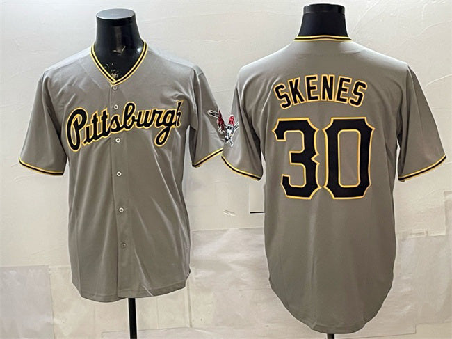 Pittsburgh Pirates #30 Paul Skenes Gray Limited Stitched Baseball Jersey