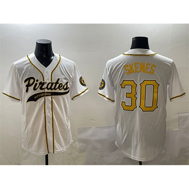 Pittsburgh Pirates #30 Paul Skenes White Cool Base Stitched Baseball Jersey