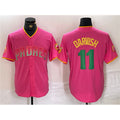 San Diego Padres #11 Yu Darvish Pink Cool Base Stitched Baseball Jersey