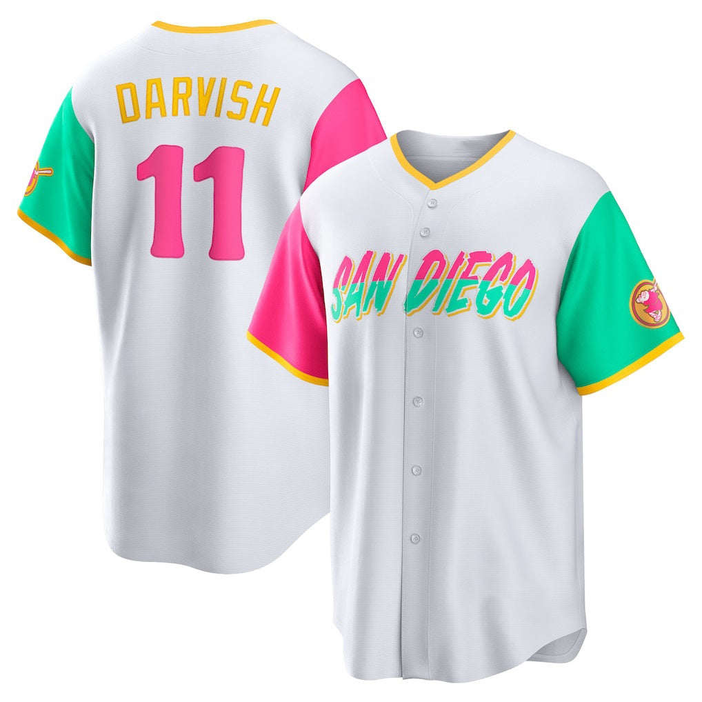 San Diego Padres #11 Yu Darvish White City Connect Replica Player Baseball Jersey