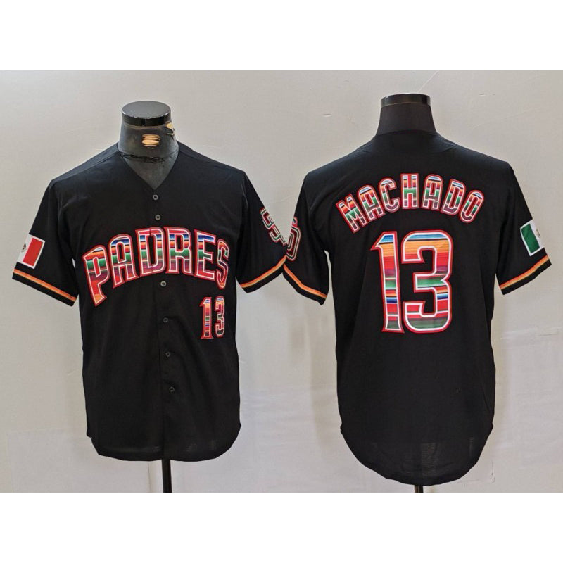 San Diego Padres #13 Manny Machado Black Mexico Cool Base Stitched Baseball Jersey