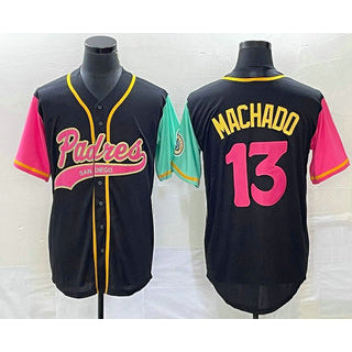 San Diego Padres #13 Manny Machado Black NEW 2023 City Connect Cool Base Stitched Baseball Jersey