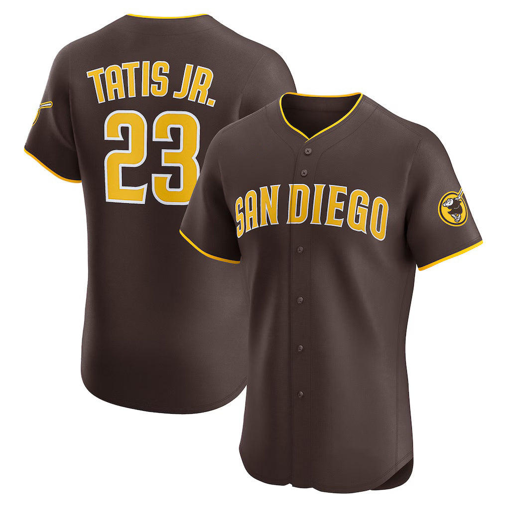 San Diego Padres #23 Fernando Tatis Jr. Brown Road Elite Baseball Jersey