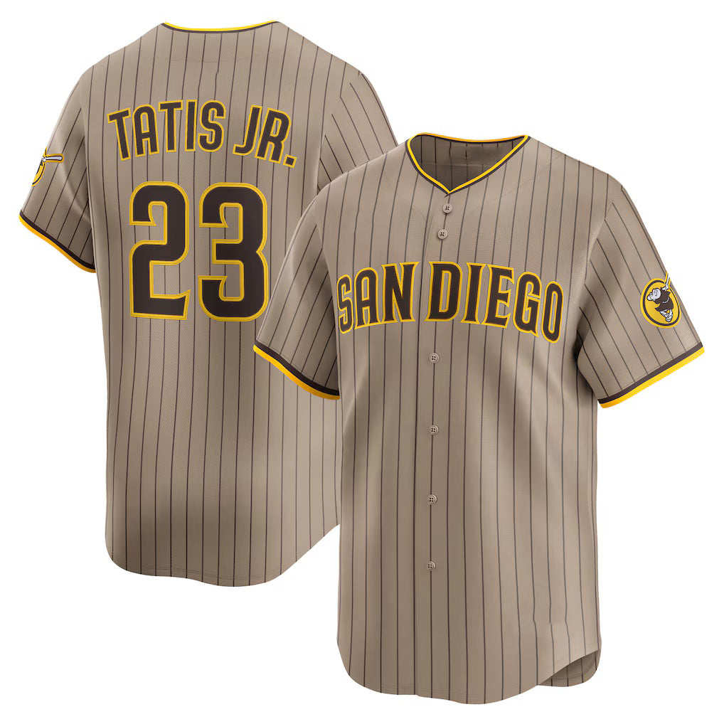San Diego Padres #23 Fernando Tatis Jr. Khaki Alternate Limited Player Baseball Jersey