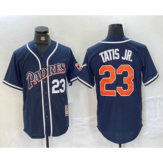 San Diego Padres #23 Fernando Tatis Jr Navy Blue Stitched Cool Base Throwback Baseball Jersey
