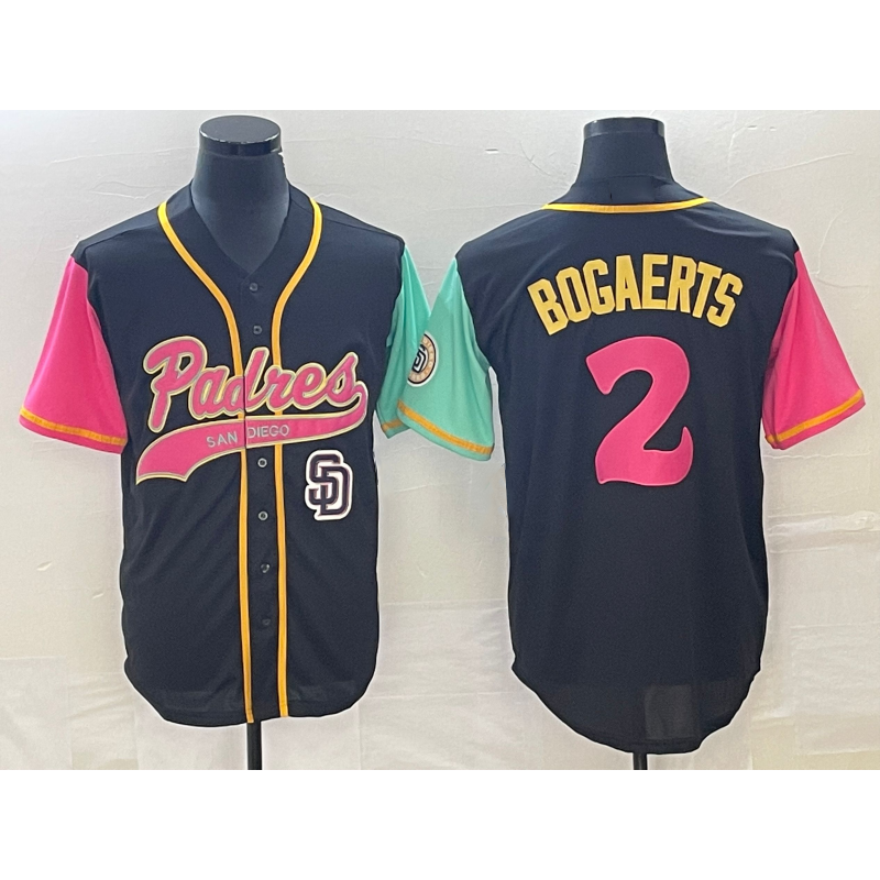 San Diego Padres #2 Xander Bogaerts Brack NEW 2023 City Connect Cool Base Stitched Baseball Jersey