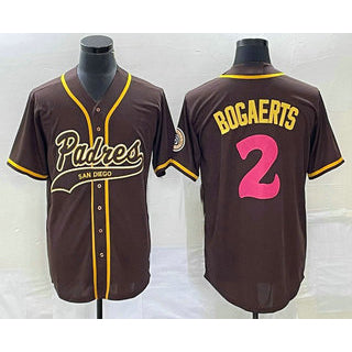 San Diego Padres #2 Xander Bogaerts Brown NEW 2023 City Connect Cool Base Stitched Baseball Jersey