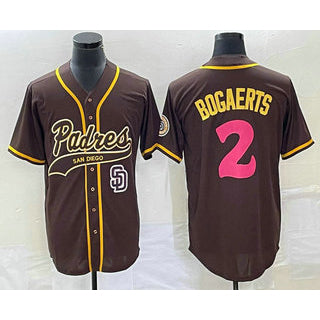San Diego Padres #2 Xander Bogaerts Brown NEW 2023 City Connect Cool Base Stitched Baseball Jersey