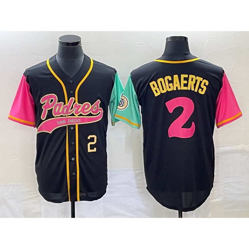 San Diego Padres #2 Xander Bogaerts Number Black NEW 2023 City Connect Cool Base Stitched Baseball Jersey