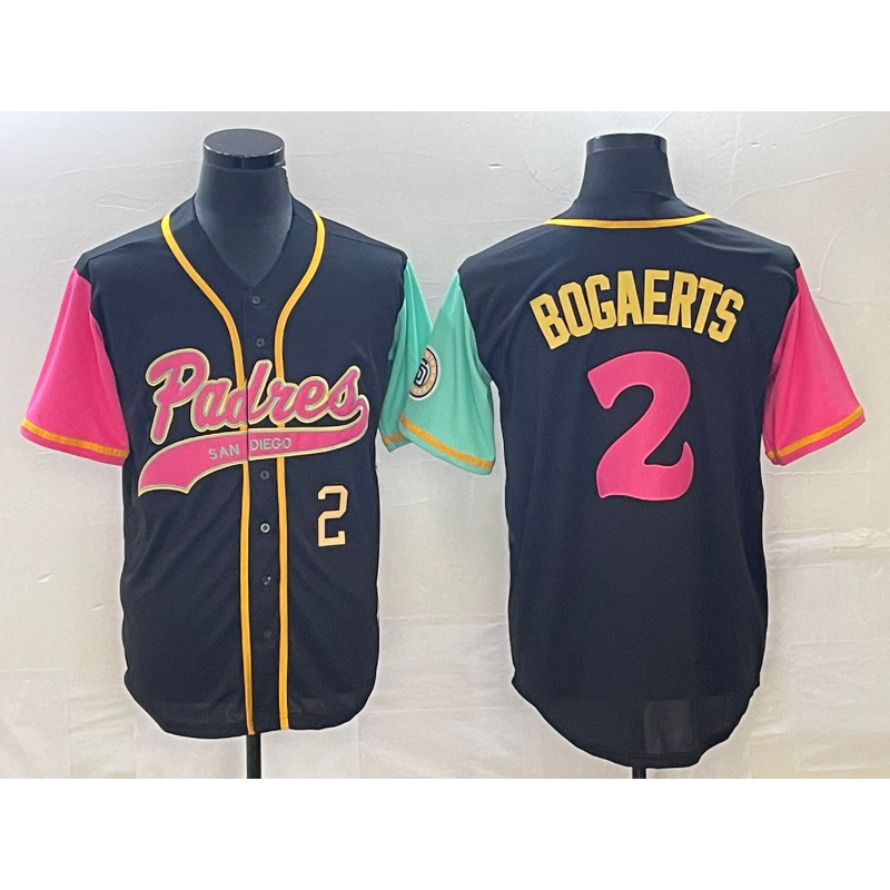 San Diego Padres #2 Xander Bogaerts Number Black NEW 2023 City Connect Cool Base Stitched Baseball Jersey