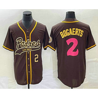 San Diego Padres #2 Xander Bogaerts Number Brown NEW 2023 City Connect Cool Base Stitched Baseball Jersey