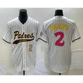 San Diego Padres #2 Xander Bogaerts Number White NEW 2023 City Connect Cool Base Stitched Baseball Jersey