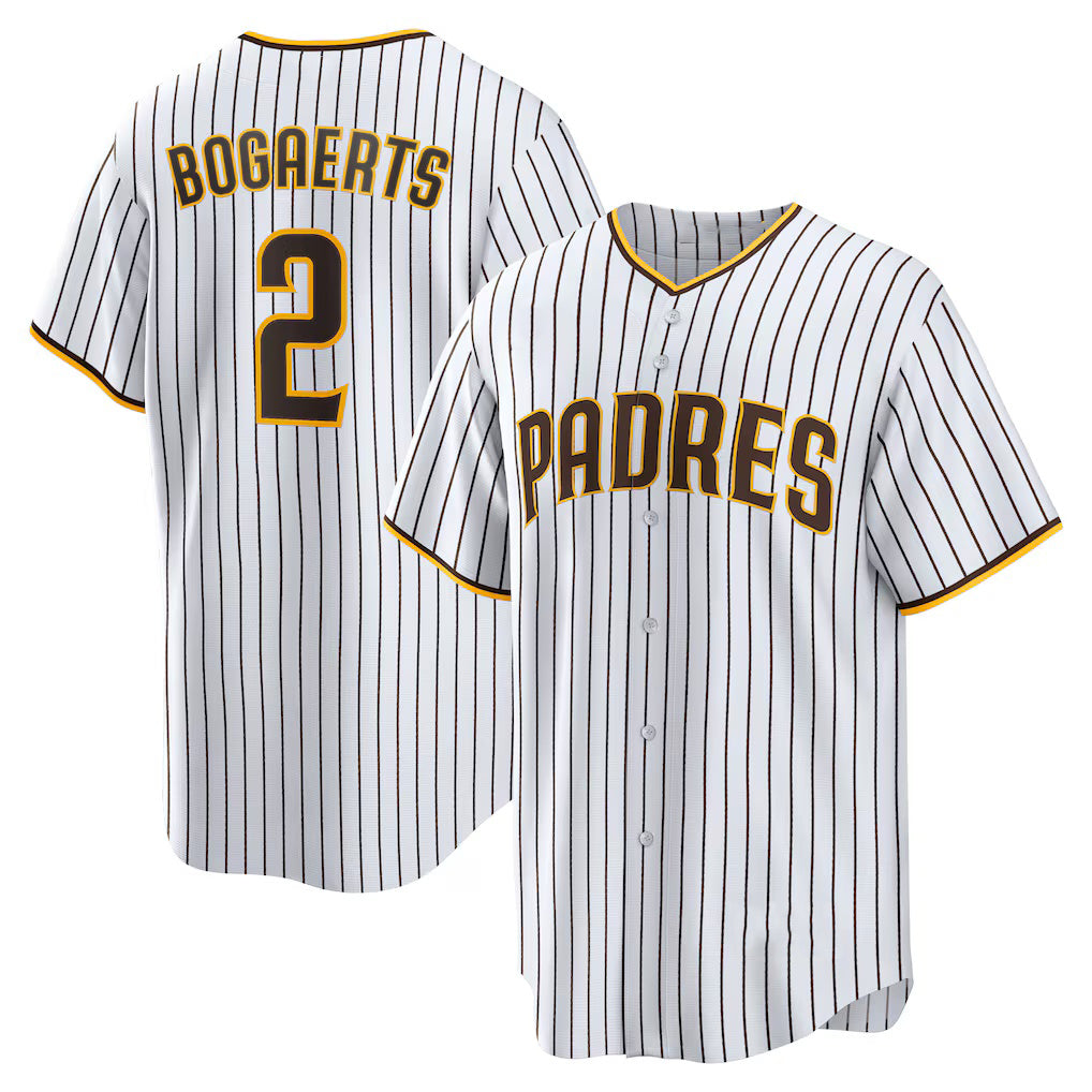 San Diego Padres #2 Xander Bogaerts White-Brown Home Official Replica Player Baseball Jersey
